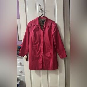 Signature Women's Bold Pink and Leopard Print Trench Coat